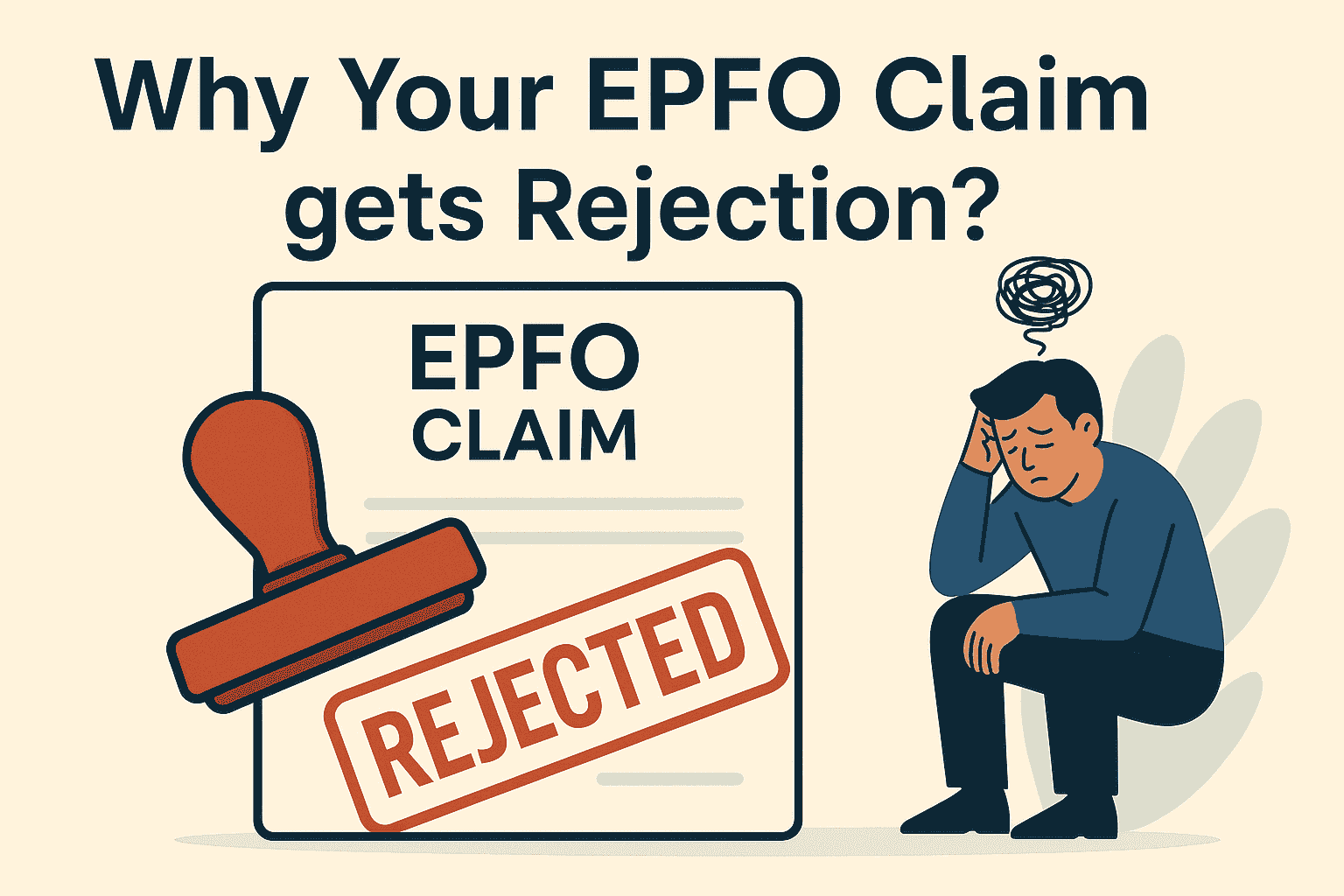 Image shows the rejections for EPFO Claim